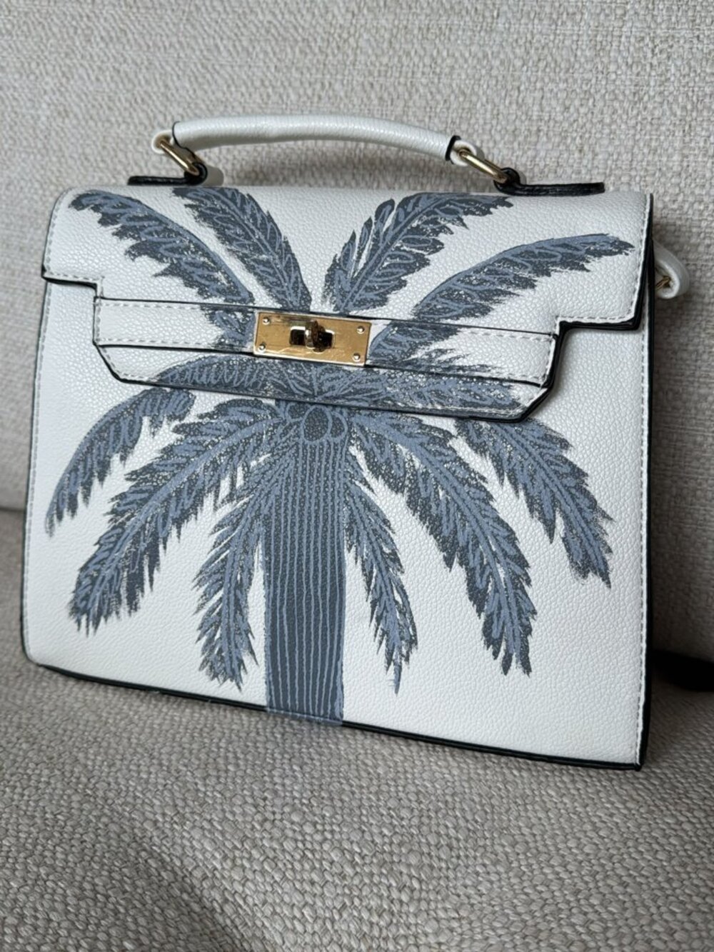 Purse with palm tree, hand painted